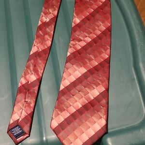 John Ashford Red and Pink Checkered Tie